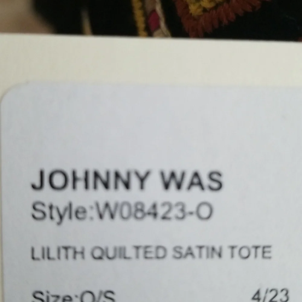 New Johnny Was Lilith Quilted Satin Tote - Picture 8 of 14
